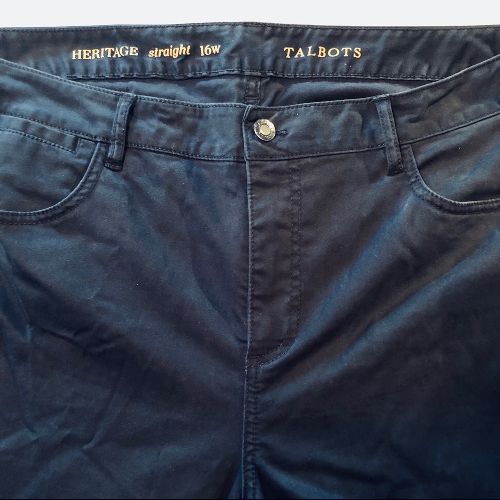16W Talbots Heritage fit, straight leg navy pants